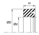 Rod U-Seal (RA/N) 22mm x 30mm x 5.5mm - Nitrile