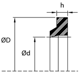 Rod Wiper (AN) 1.000" x 1.278" x 0.104" - Polyurethane