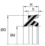 Rod Wiper (WG) 35mm x 43mm x 6.5mm - Polyurethane