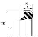 Rod Wiper (WO) 25mm x 35mm x 10mm - Polyurethane/Steel