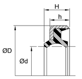 Rod Wiper (WR) 100mm x 114mm x 11mm -Polyurethane/Steel