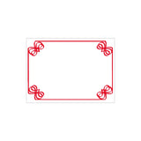 Carte plastifiée, blanc/rouge, 3" x 4"