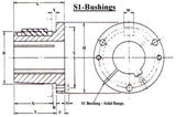 S1-2-7/16 Split Taper Bushing, 2-7/16" Bore