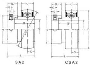 SA210-32 | SA Insert Bearing Shaft Dia. 2"