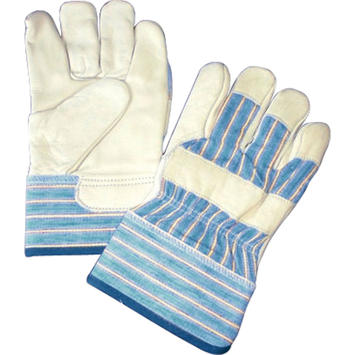 Lined Gloves, One Size, Grain Cowhide Palm, Cotton Fleece Inner Lining