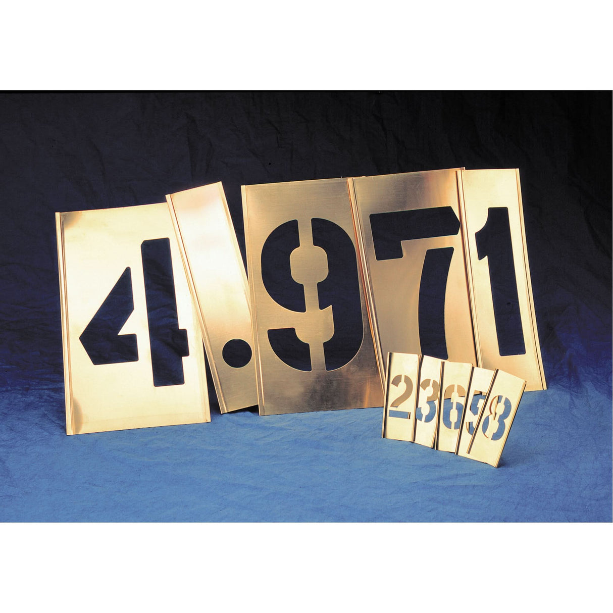 Gothic Brass Interlocking Stencils - Numbers Only - 15 Piece Set, Pictogram, 3"