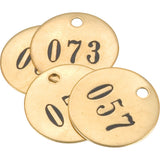 Numbered Tags, # 151-175, Brass, 1.5" dia