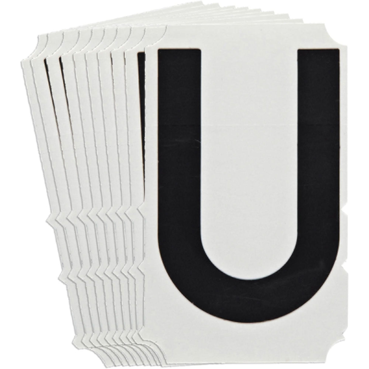 Quick-Align® Individual Gothic Number & Letter Labels, U, 4" H, Black