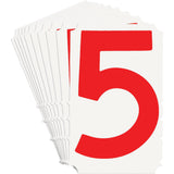 Quick-Align® Individual Gothic Number and Letter Labels, 5, 4" H, Red