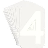 Quick-Align® Individual Gothic Number and Letter Labels, 4, 4" H, White
