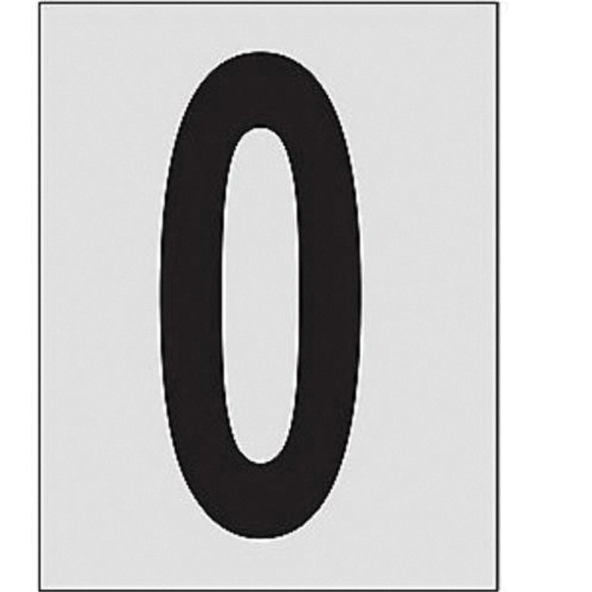 Reflective Individual Number and Letter Labels, 0, 1" H, Black on Silver