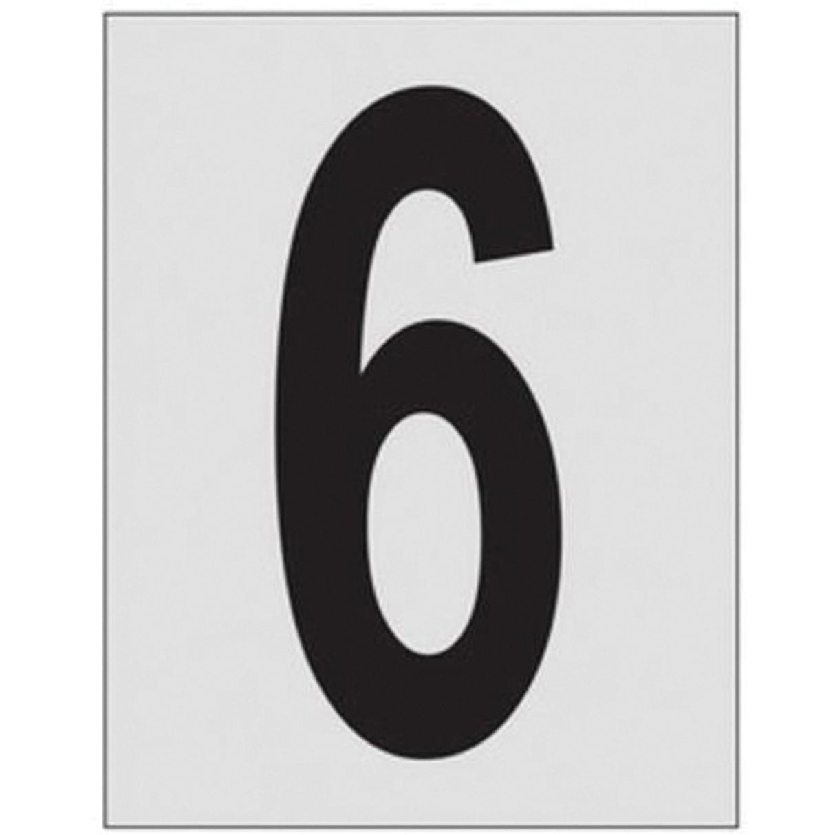 Reflective Individual Number and Letter Labels, 6, 1" H, Black on Silver