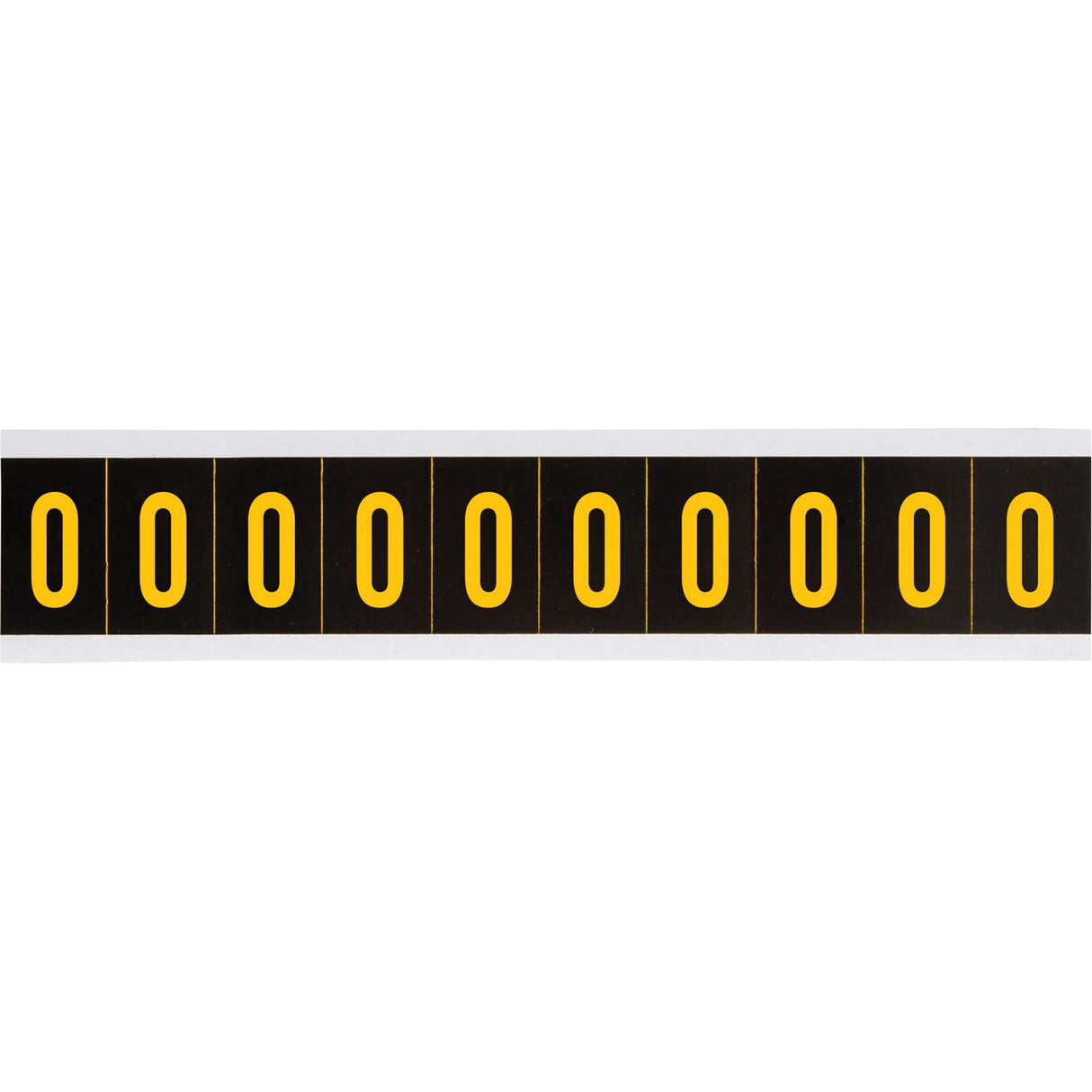 Individual Number and Letter Labels, 0, 2" H, Yellow on Black