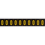Individual Number and Letter Labels, 0, 2" H, Yellow on Black