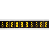 Individual Number and Letter Labels, 8, 2" H, Yellow on Black