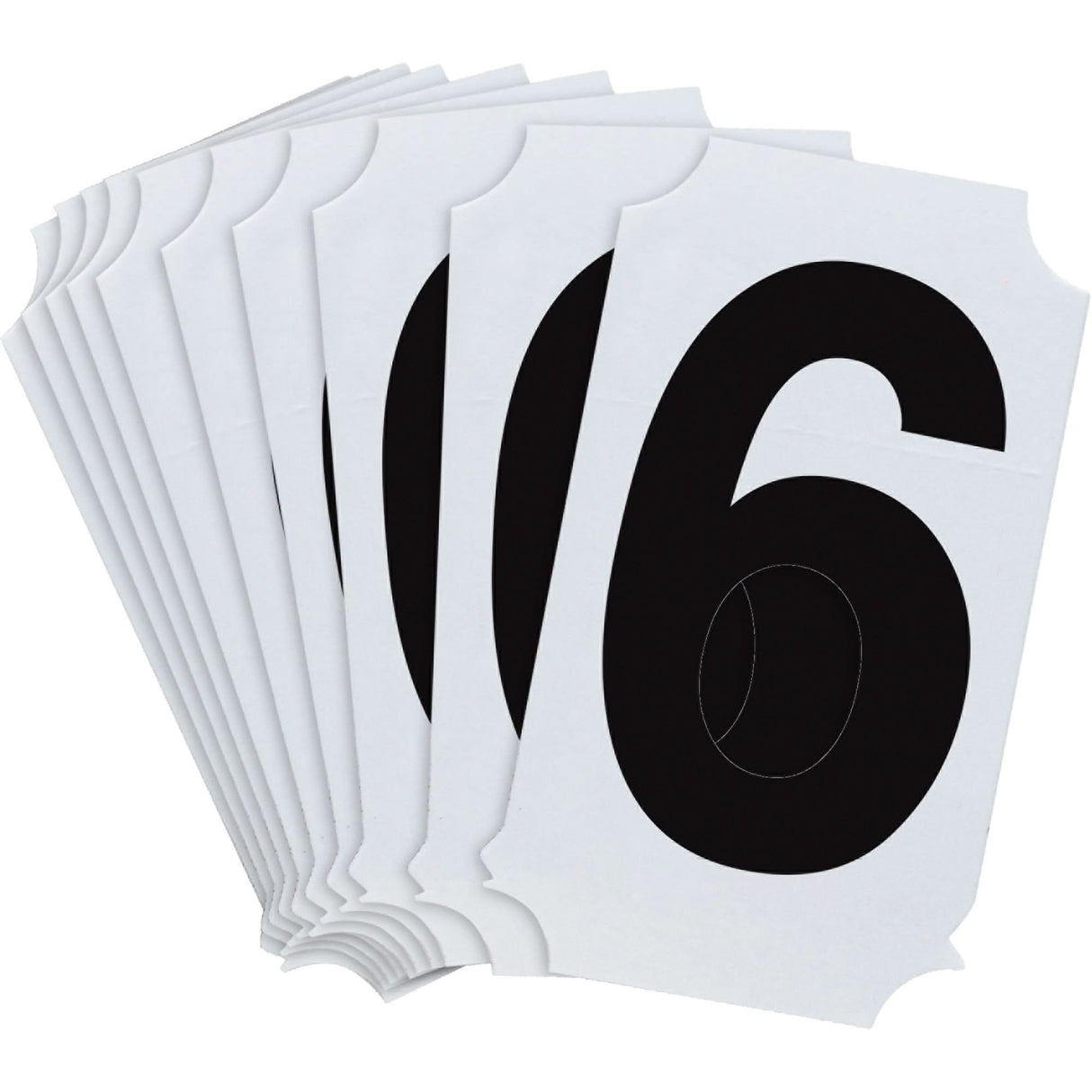 Quick-Align® Individual Number and Letter Labels, 6, 2" H, Black