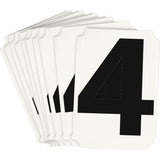 Quick-Align® Individual Number and Letter Labels, 4, 3" H, Black