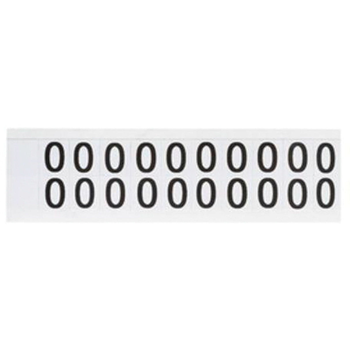 Individual Number and Letter Labels, 0, 5/8" H, Black on White