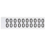 Individual Number and Letter Labels, 0, 5/8" H, Black on White