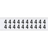 Individual Number and Letter Labels, 4, 5/8" H, Black on White