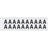 Individual Number and Letter Labels, A, 5/8" H, Black on White