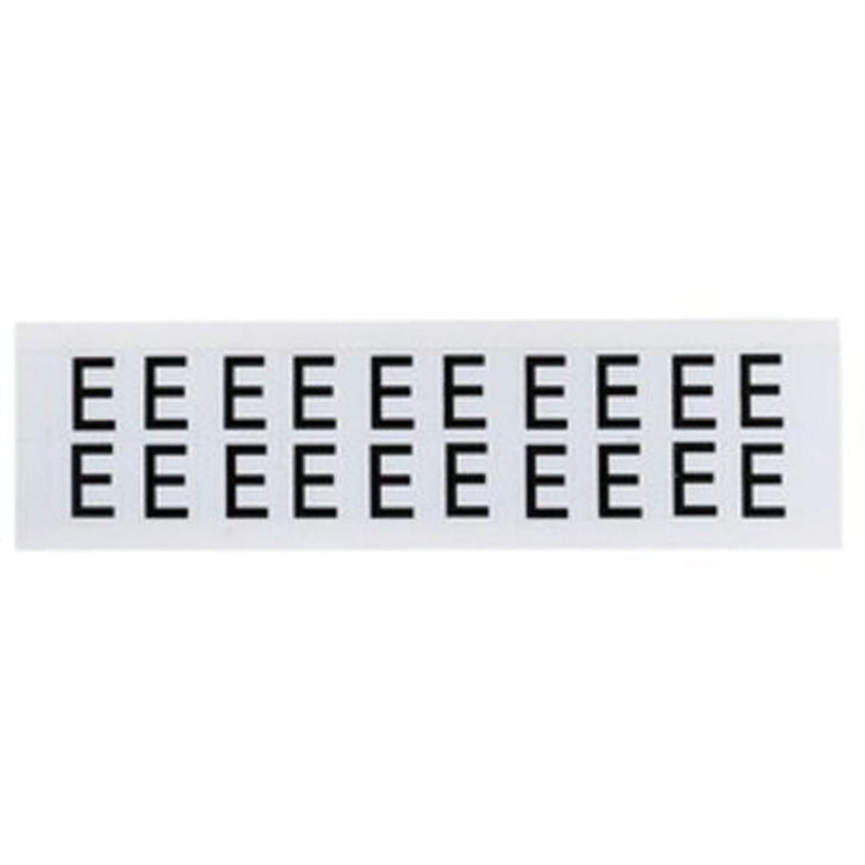 Individual Number and Letter Labels, E, 5/8" H, Black on White