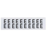Individual Number and Letter Labels, E, 5/8" H, Black on White