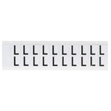 Individual Number and Letter Labels, L, 5/8" H, Black on White