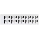 Individual Number & Letter Labels, P, 5/8" H, Black on White
