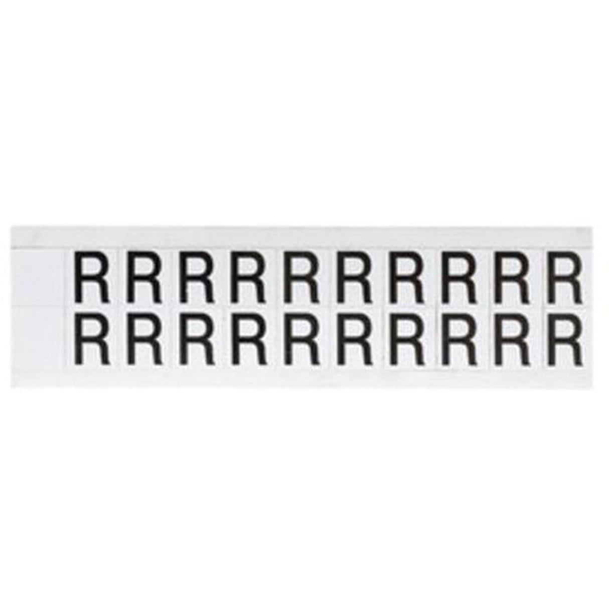 Individual Number & Letter Labels, R, 5/8" H, Black on White