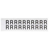 Individual Number & Letter Labels, R, 5/8" H, Black on White