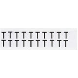 Individual Number & Letter Labels, T, 5/8" H, Black on White
