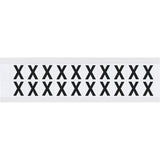 Individual Number & Letter Labels, X, 5/8" H, Black on White