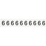 Individual Number and Letter Labels, 6, 1" H, Black on White