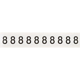 Individual Number and Letter Labels, 8, 1" H, Black on White