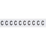 Individual Number and Letter Labels, C, 1" H, Black on White
