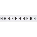 Individual Number and Letter Labels, H, 1" H, Black on White