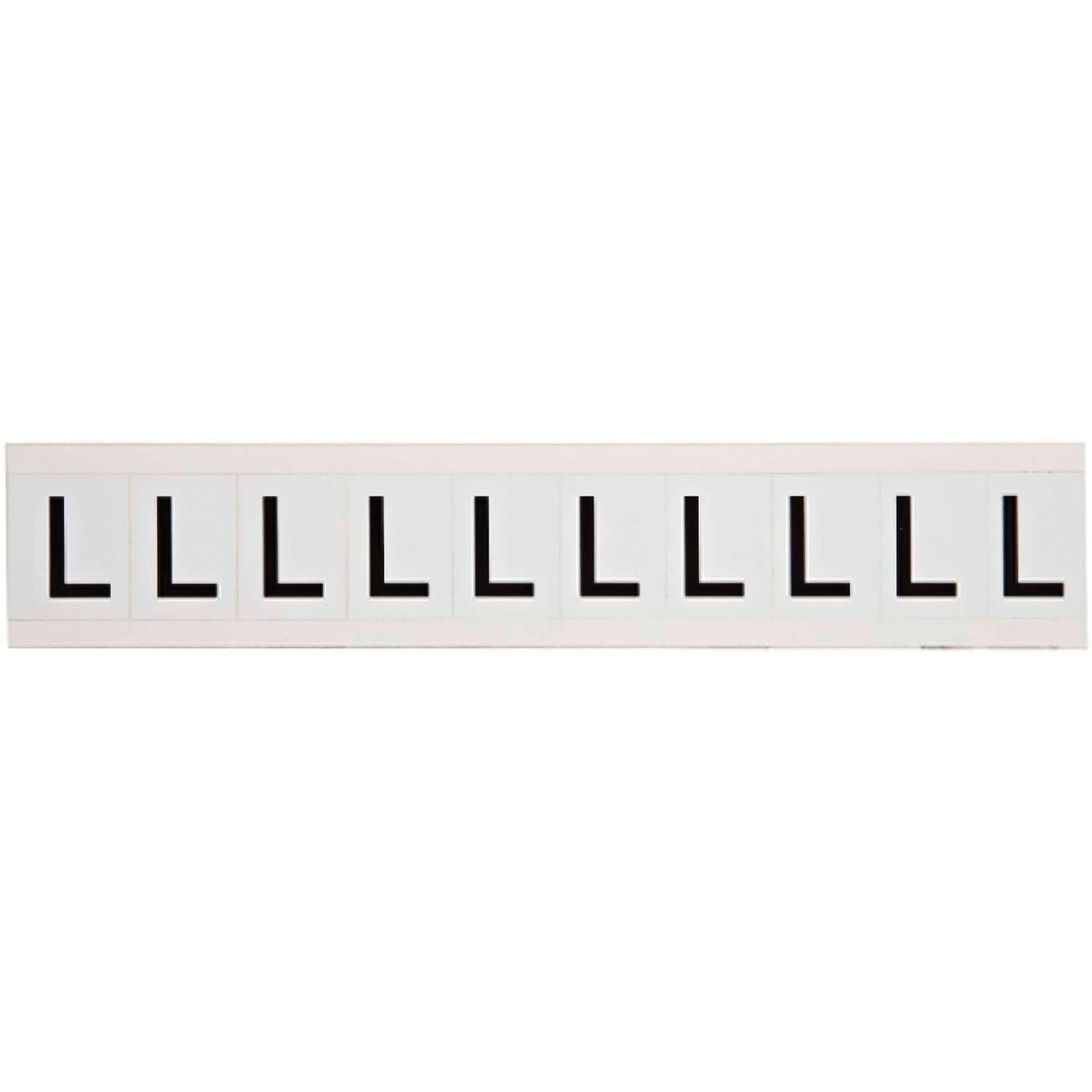 Individual Number and Letter Labels, L, 1" H, Black on White