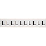 Individual Number and Letter Labels, L, 1" H, Black on White