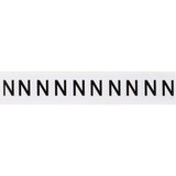 Individual Number & Letter Labels, N, 1" H, Black on White