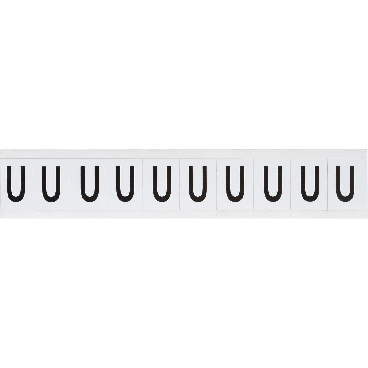 Individual Number & Letter Labels, U, 1" H, Black on White