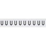 Individual Number & Letter Labels, U, 1" H, Black on White