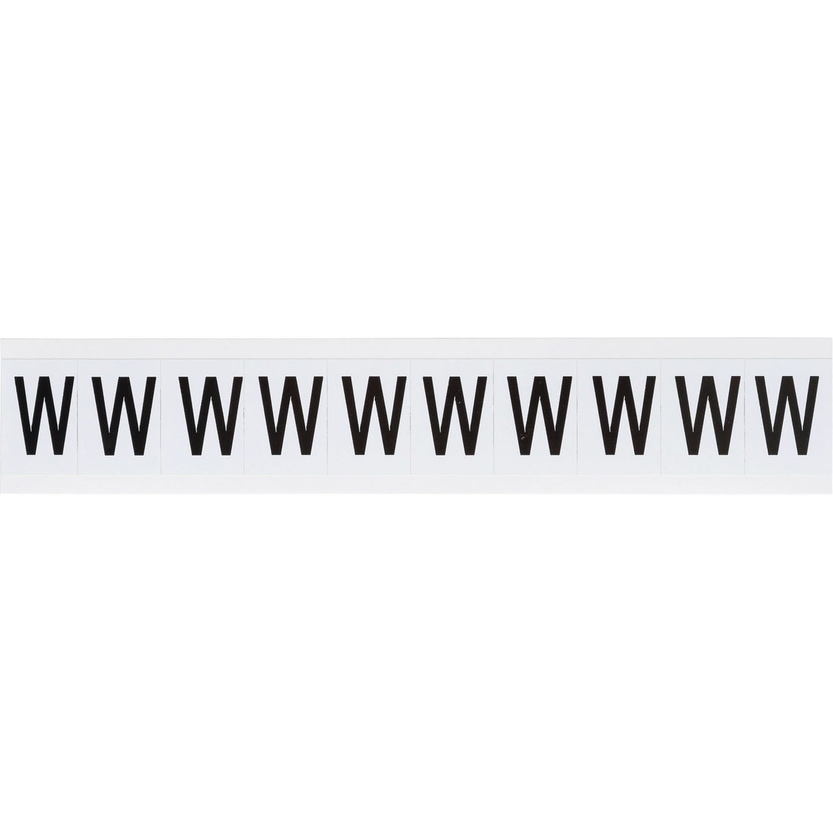 Individual Number & Letter Labels, W, 1" H, Black on White