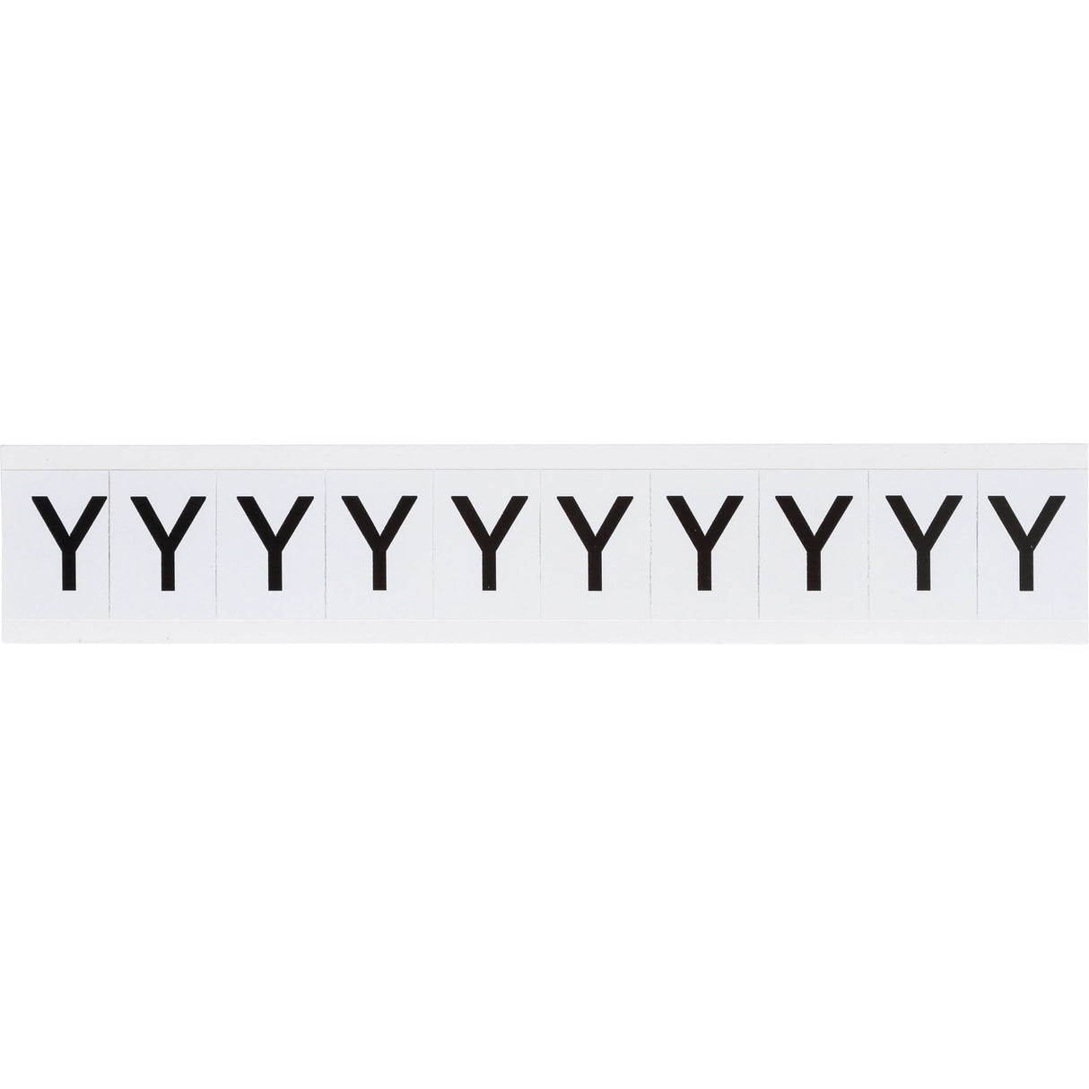 Individual Number & Letter Labels, Y, 1" H, Black on White