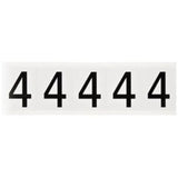Individual Number and Letter Labels, 4, 2" H, Black on White