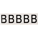 Individual Number and Letter Labels, B, 2" H, Black on White