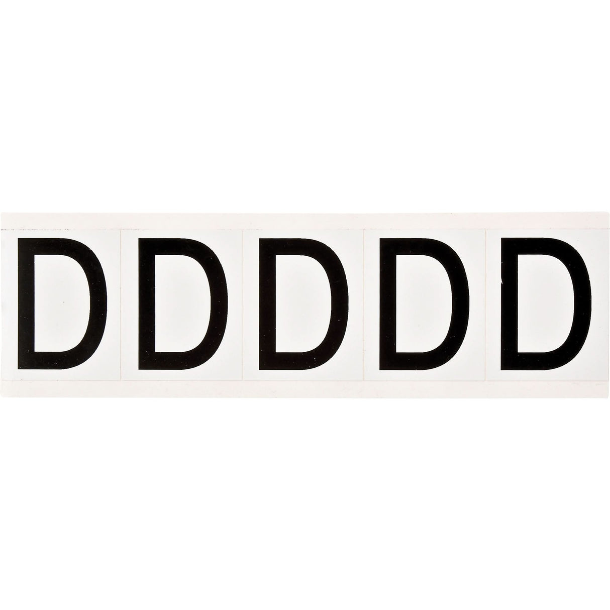 Individual Number and Letter Labels, D, 2" H, Black on White