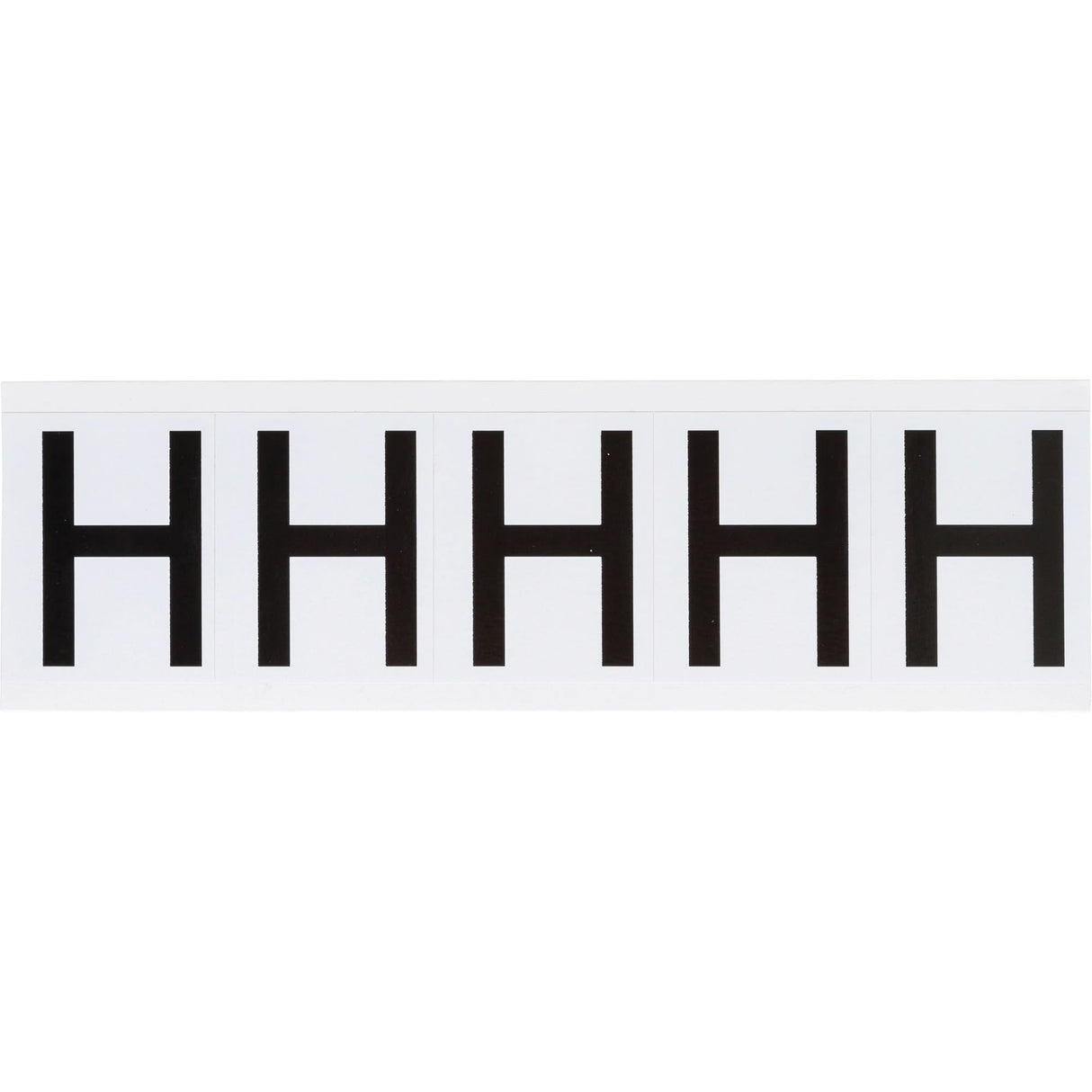 Individual Number and Letter Labels, H, 2" H, Black on White