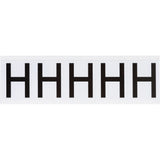 Individual Number and Letter Labels, H, 2" H, Black on White