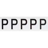Individual Number & Letter Labels, P, 2" H, Black on White